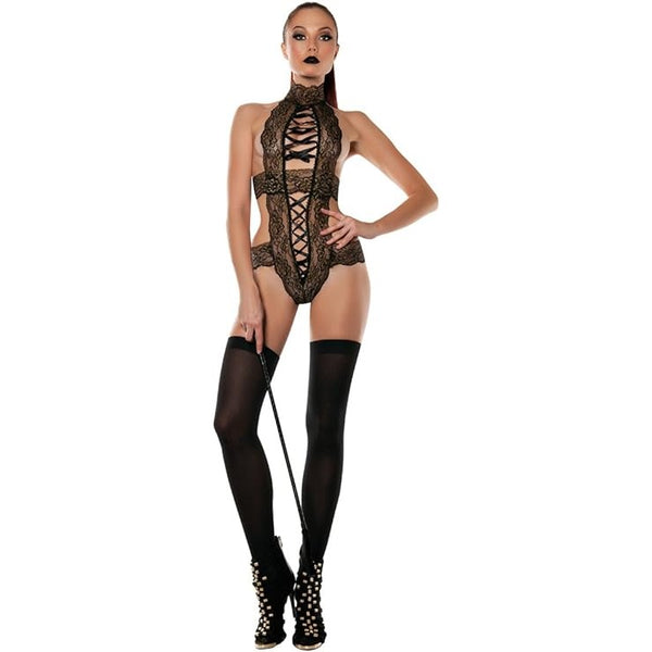 STARLINE Sweet tooth teddy high neckline strappy front lacy