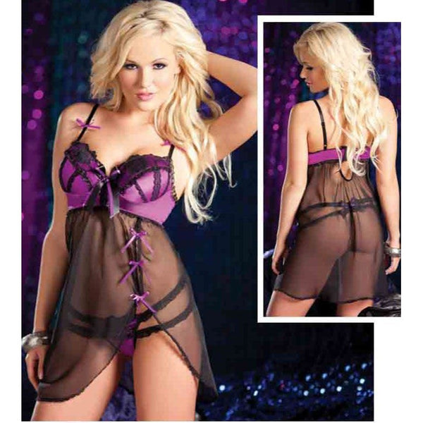 Raveware Stunning Queen size babydoll with padded cups 1X