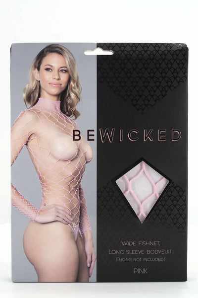BeWIcked Wide fishnet Dancing All Night Bodystocking Pink