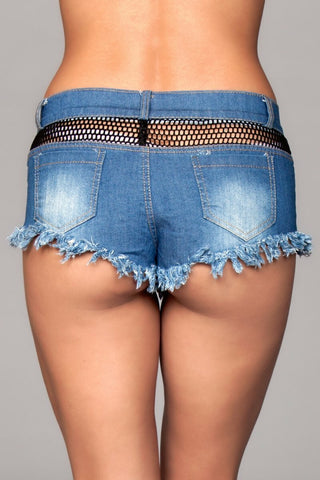BeWicked SHORTY J11BL Such a Catch Denim Shorts - Blue