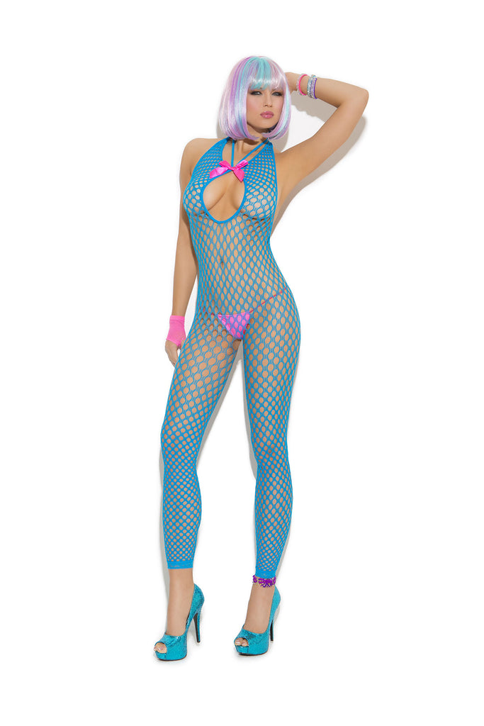 Crochet Footless Net Bodystocking with Open Crotch