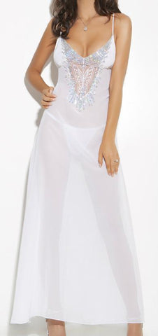 Chiffon Gown with Sequin Detail