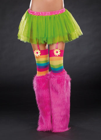 Neon Pink Furry Boot Covers