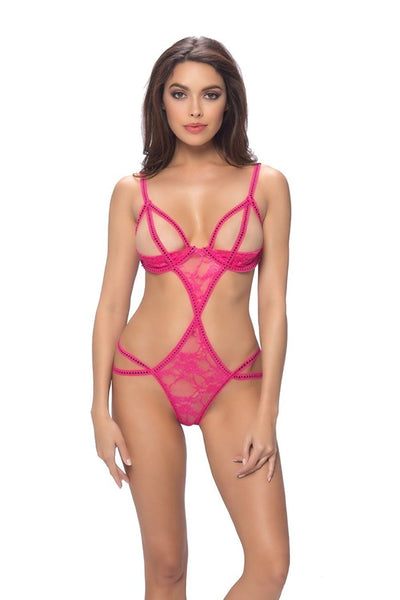 Open Cup Threaded Strappy Teddy